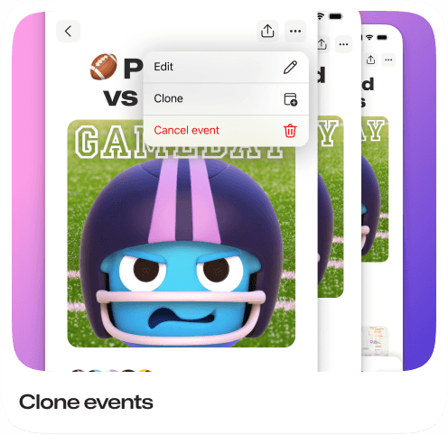clone events in groupme